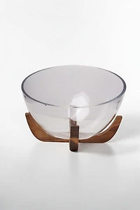 Salad LG Bowl on Acasia Wood Base