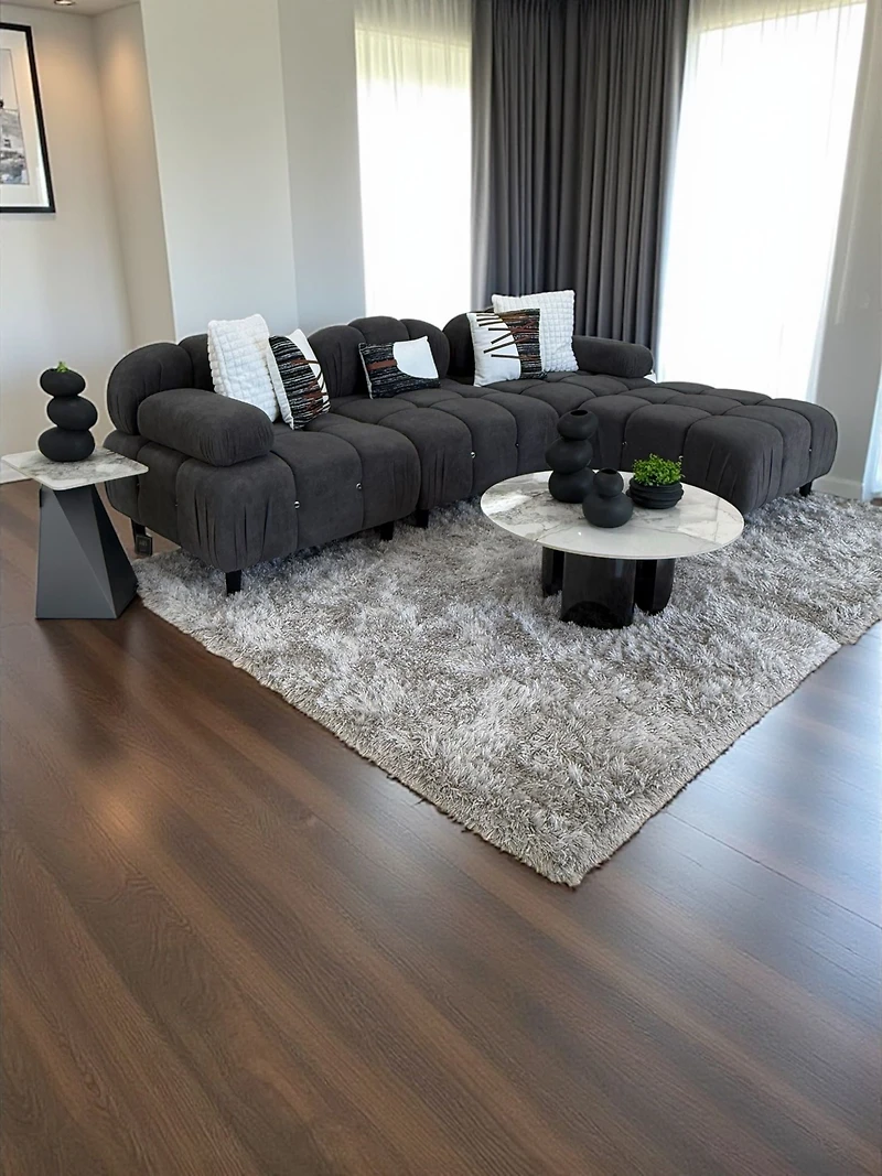 Antonella Sofa Set/4- Drk. Grey