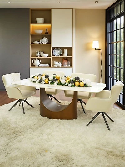 79" DINNING TABLE CARBON STEEL BASE GLOSSY COLD JADE