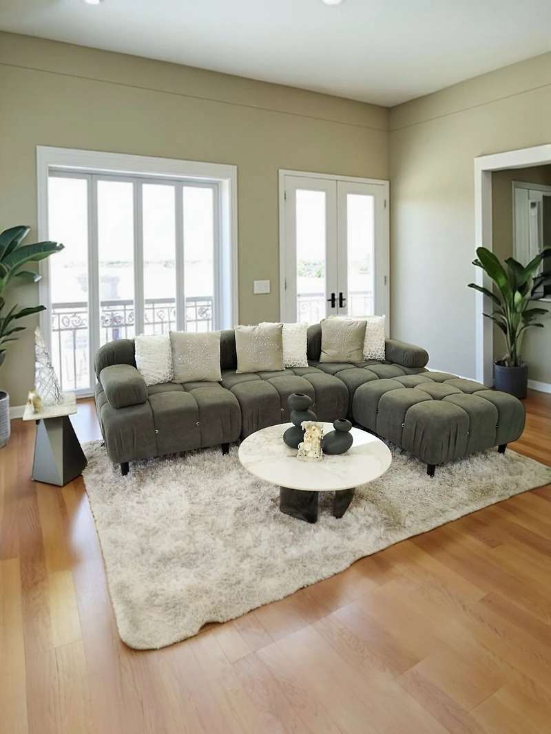 Antonella Sofa Set/4- Drk. Grey
