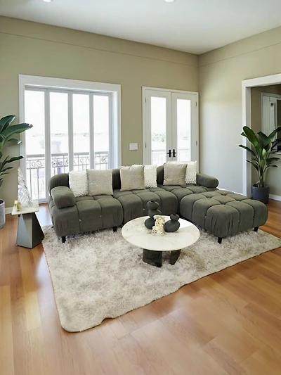 Antonella Sofa Set/4- Drk. Grey