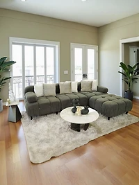 Antonella Sofa Set/4- Drk. Grey