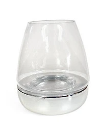 " CLEAR/SILVER  GLASS VASE SM