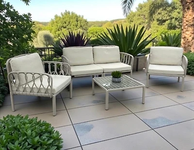 Alanis Sofa set w/coffee table -Cream