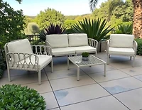 Alanis Sofa set w/coffee table -Cream