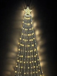 12' Waterfall Lights w/Top Star Warm White