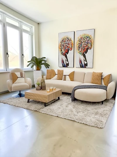 Camila Butaca & Sofa Set/2 - Cream