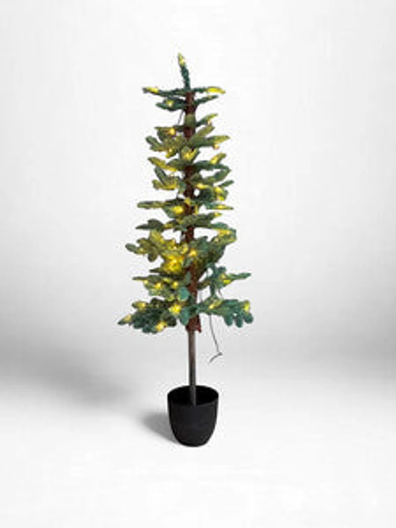 5' Christmas w/Black Pot Tree Lights Clear
