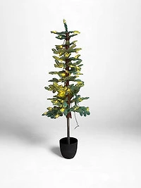 5' Christmas w/Black Pot Tree Lights Clear
