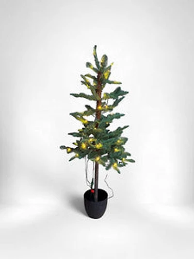 4' Christmas w/Black Pot Tree 50 Lights Clear