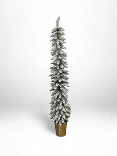 6' Christmas w/Silver  Pot Tree 140 Lights Clear