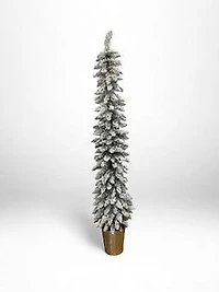 6' Christmas w/Silver  Pot Tree 140 Lights Clear