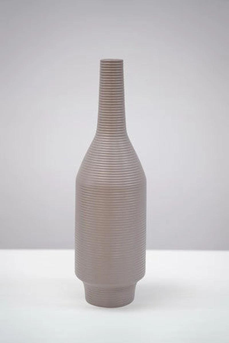 18" TAUPE MATTE VASE