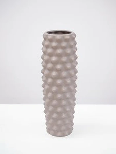 14"TAUPE  MATTE VASE