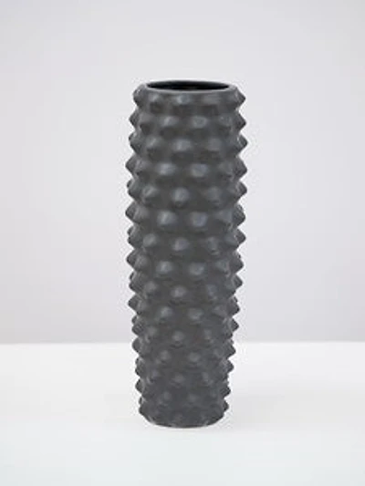 14"BLACK  MATTE VASE