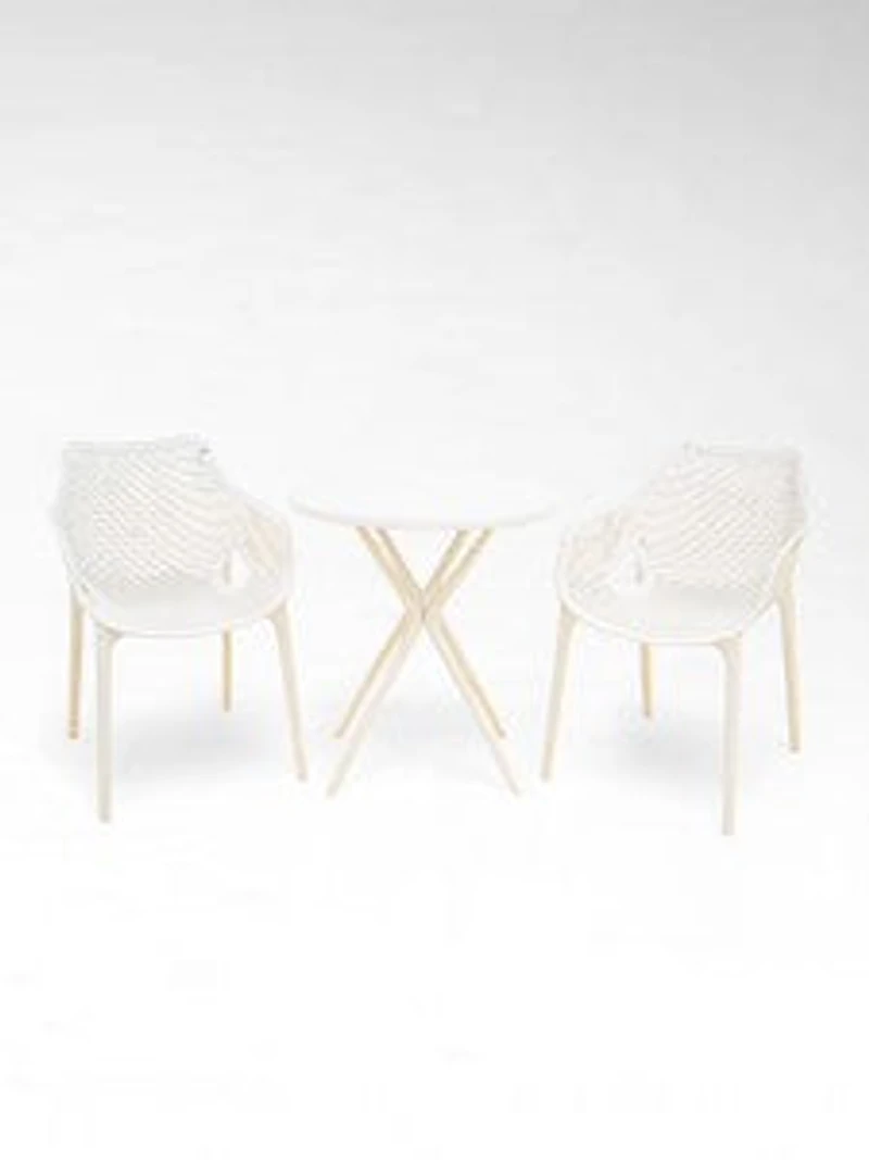 Kalaine 2 chairs set w/table - White