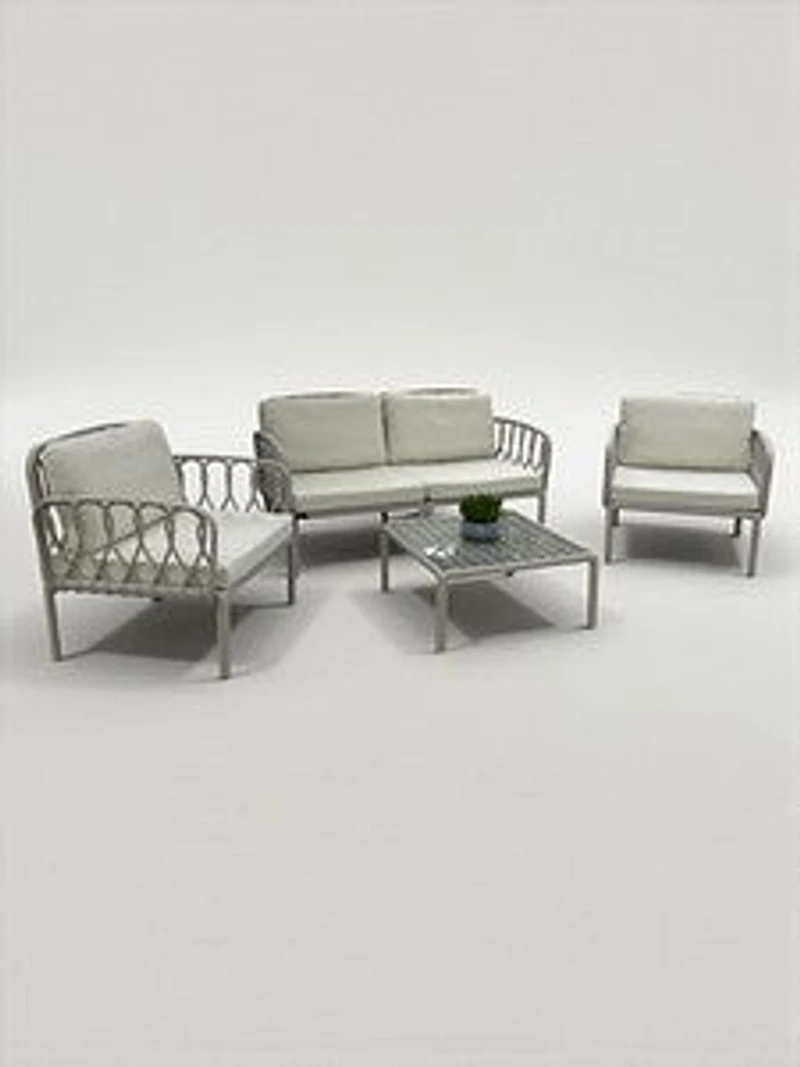 Alanis Sofa set w/coffee table -Cream