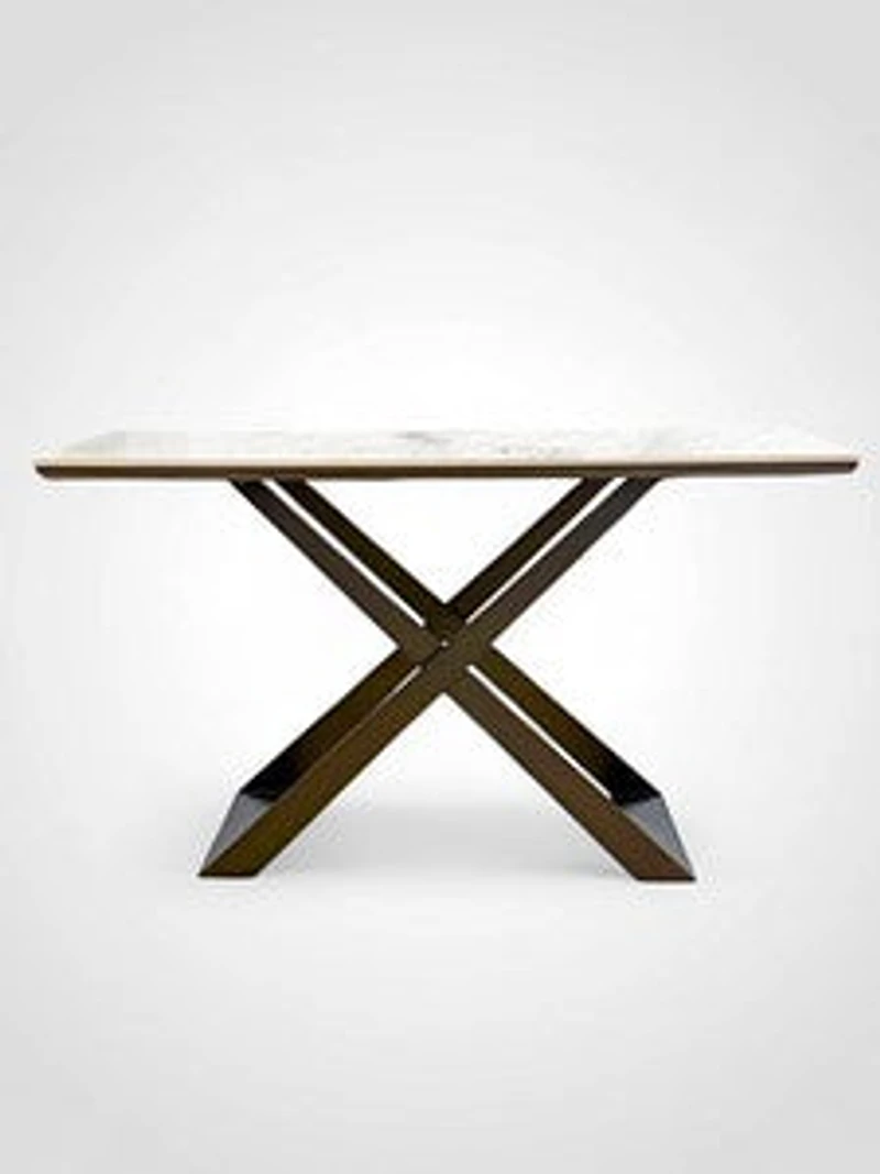 55" Console Table Black Metal Legs