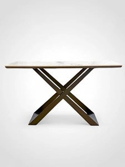 55" Console Table Black Metal Legs