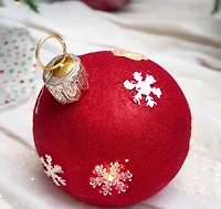 13" Magnesia Xmas Ball Red w/5Led Light Plug