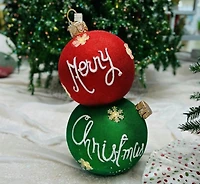 27" Magnesia Xmas Ball Red/Green w/10Led Lights Plug