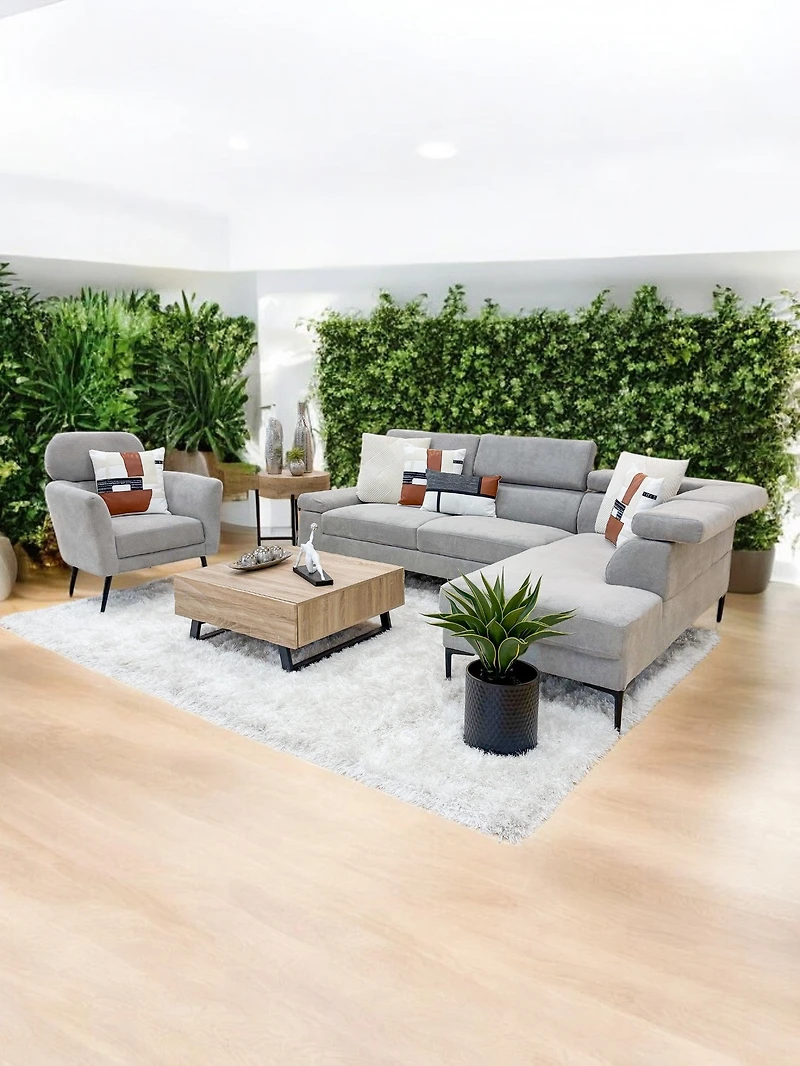 Elena Sofa Set 2PCS- Grey