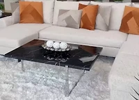 43" COFFEE TABLE BLACK MARBLE
