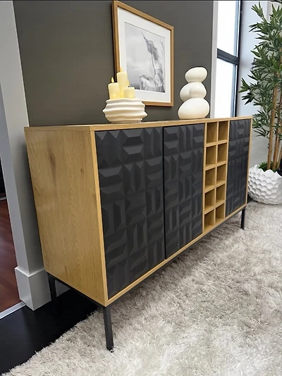 55" Buffet Wood/Black