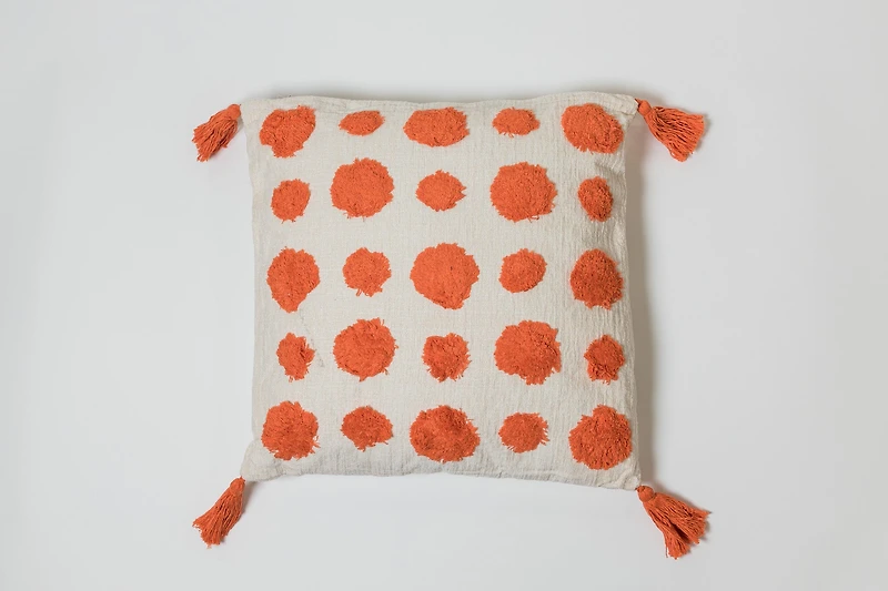 Dots Orange Pillow - Brodé Collection