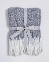 50"x 60" Fluffy Throw Blanket Gray/White
