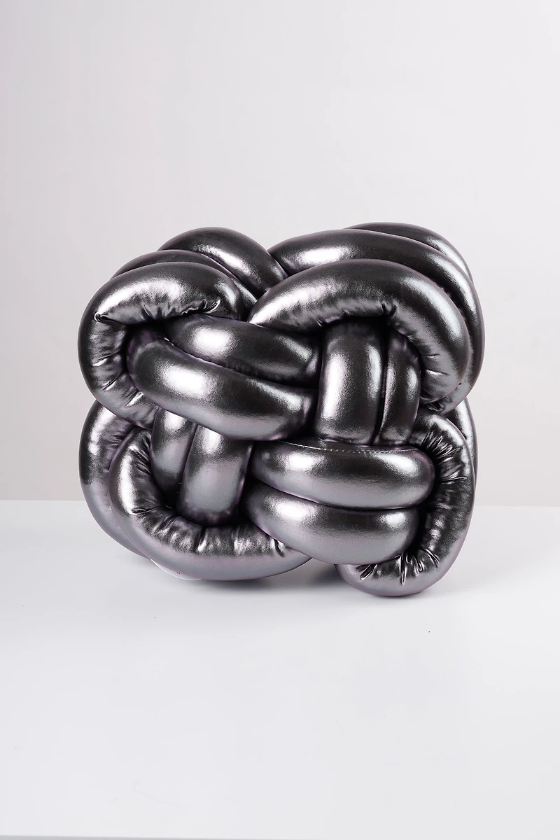 Globular Knot Cushion - Dk. Silver