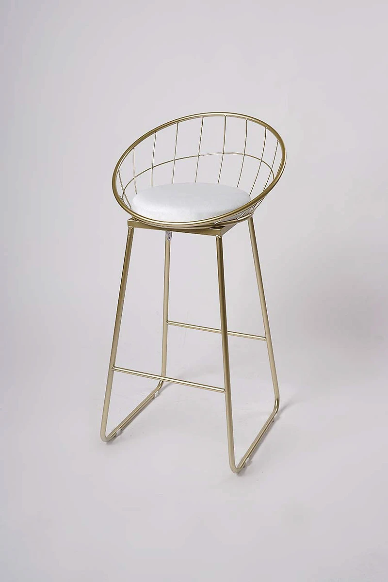Bonny Bar Stool- White/Gold