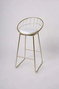 Bonny Bar Stool- White/Gold