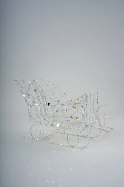 12" White Sleigh w/Lights