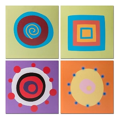 Circles  Square Set 4 Canvas