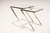 End Table Set Clear Glass - Gemma Collection