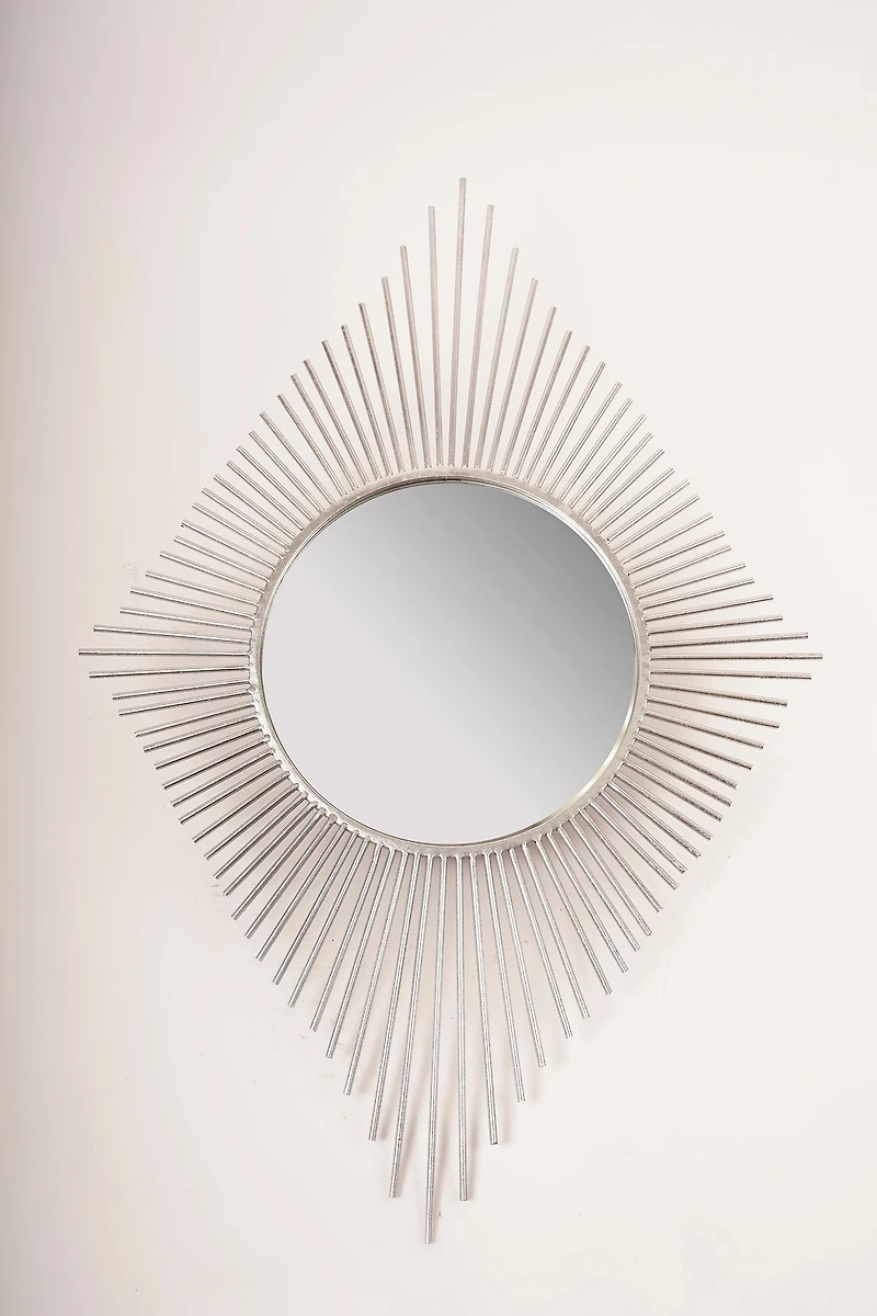 Silver Peruvian Diamond Mirror - Metalle Collection