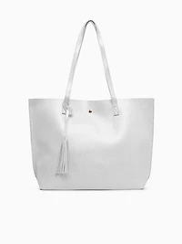 Simple Tassel Tote Silver