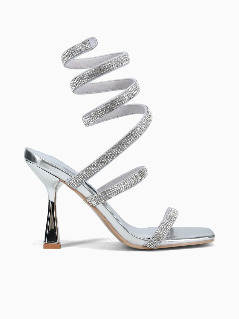 Zaina Silver Metallic Glitter