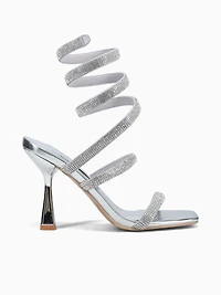 Zaina Silver Metallic Glitter