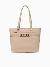 Lange Tote Raffia Gold