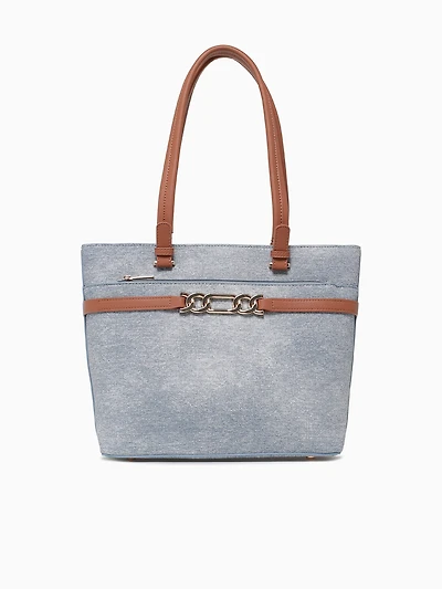 Lange Tote Denim Tan