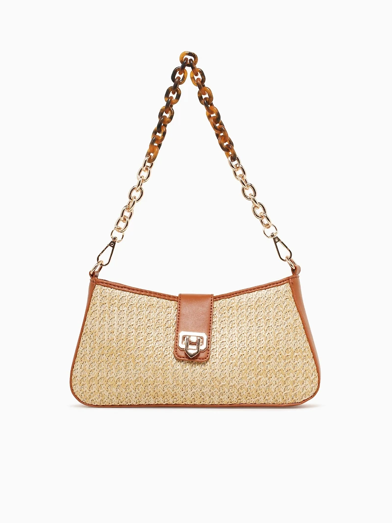 Melody Shoulder Bag Tan Raffia