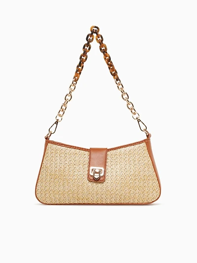 Melody Shoulder Bag Tan Raffia