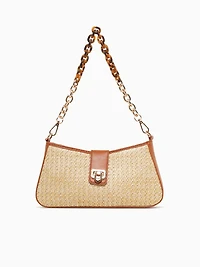 Melody Shoulder Bag Tan Raffia