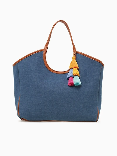 Maya Tote Denim Tan