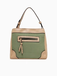 Miranda Top Handle Beige Olive canvas