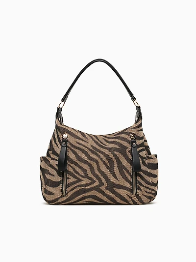 Kristina Shoulder Bag Black Beige