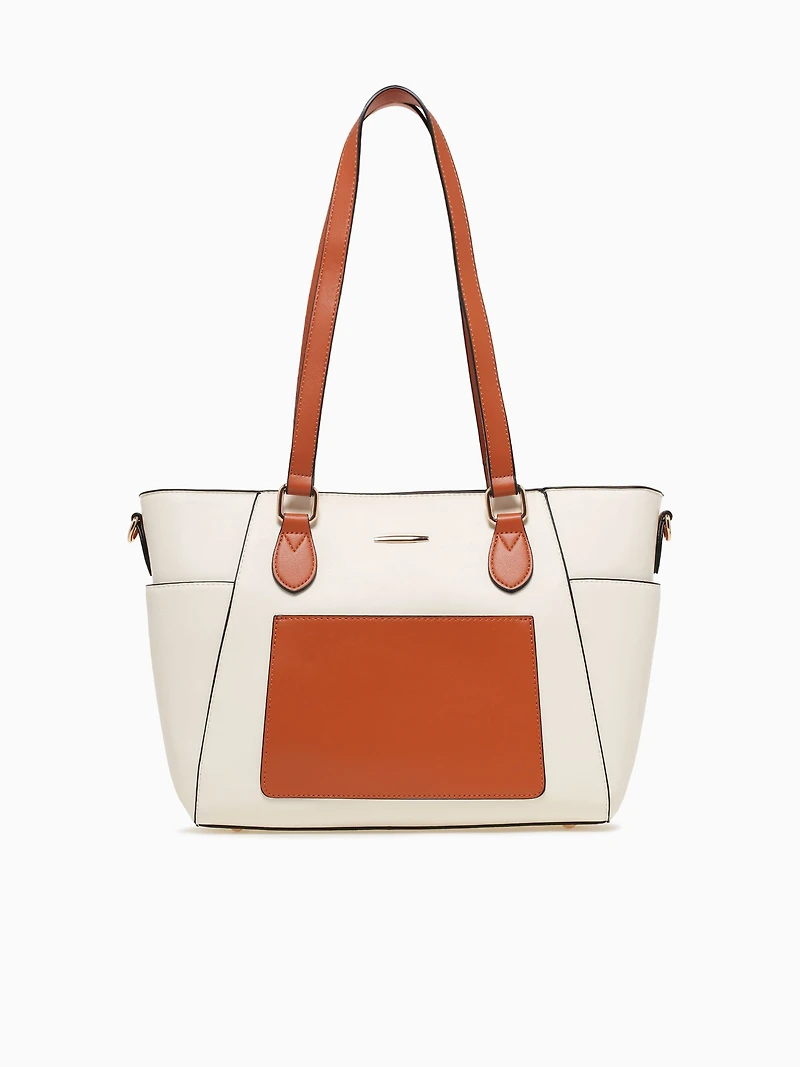 Farah Tote Tan Off white