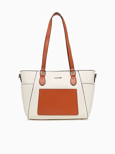 Farah Tote Tan Off white